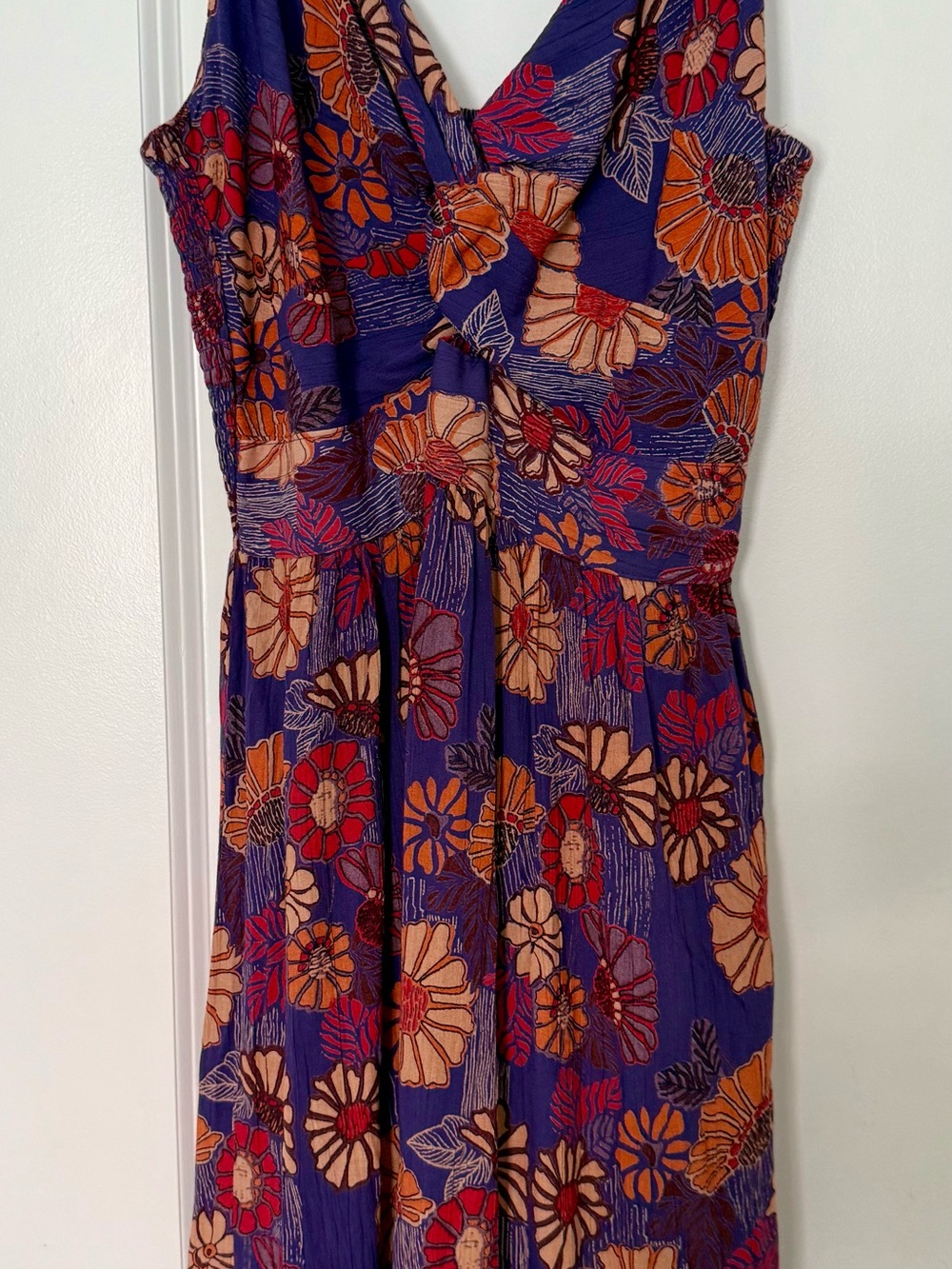 Angie Women's Purple Floral V-Neck Dress